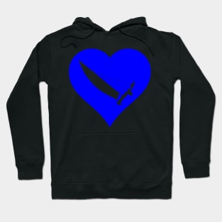 Blue heart with catamaran Hoodie